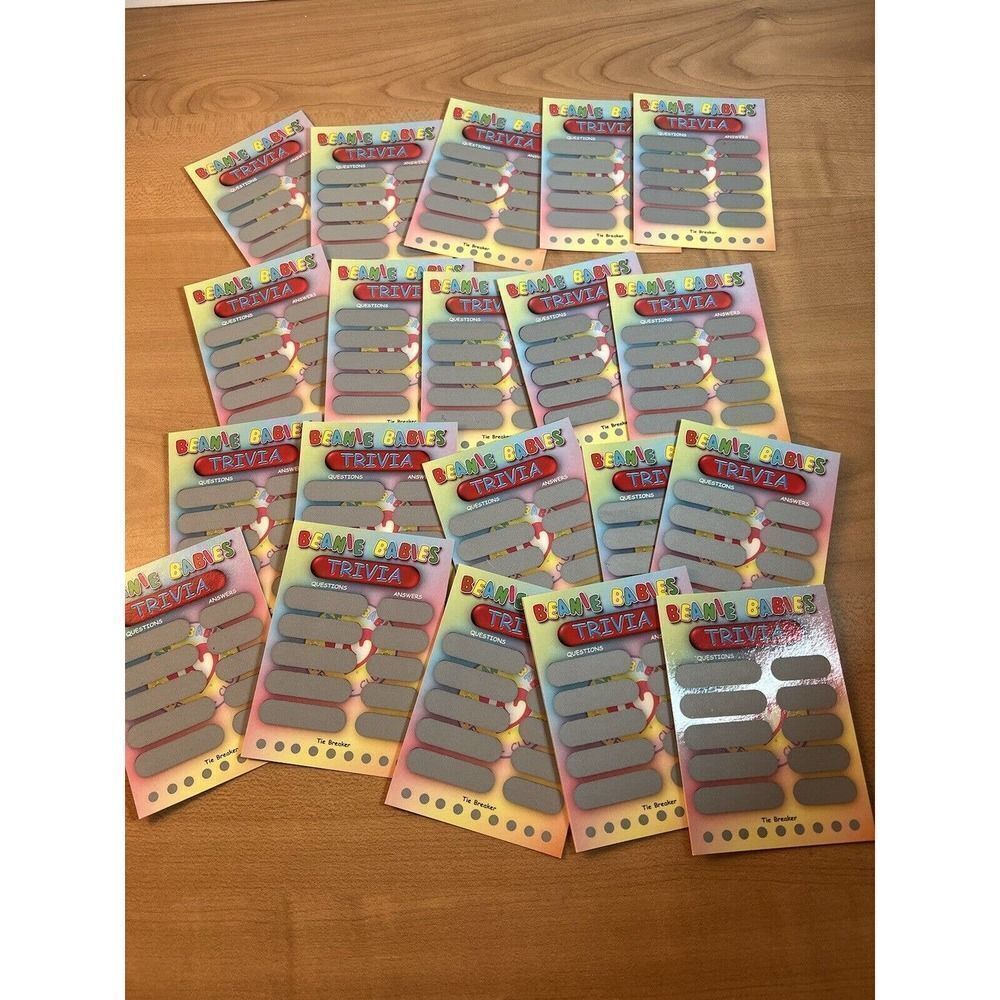 TY Beanie Babies Card Lot of 20 Trivia Game Cards - Unused